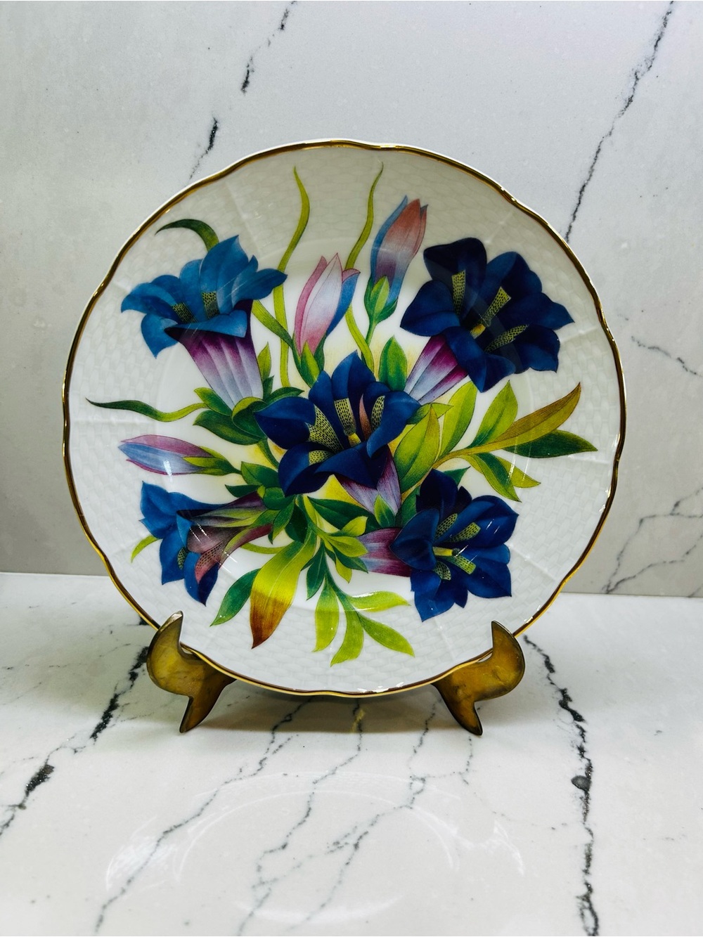 Hand-Painted Limoges Floral Collector Plate | I. Godinger